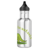 Niedlicher Happy Green Brontosaurus Dinosaurier Ca Edelstahlflasche (Rechts)