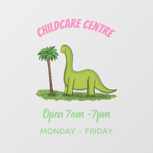 Niedlicher Happy Green Brontosaurus Dinosaurier Ca Fensteraufkleber (Blatt)