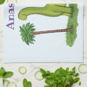 Niedlicher Happy Green Brontosaurus Dinosaurier Ca Geschirrtuch (Gefaltet)