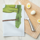 Niedlicher Happy Green Brontosaurus Dinosaurier Ca Geschirrtuch (Viertel Falte)