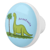 Niedlicher Happy Green Brontosaurus Dinosaurier Ca Keramikknauf