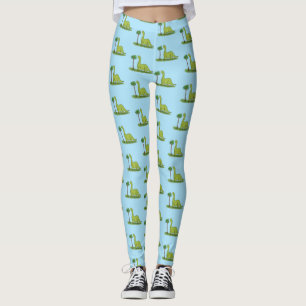 Niedlicher Happy Green Brontosaurus Dinosaurier Ca Leggings