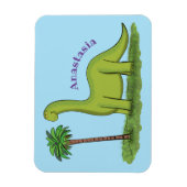 Niedlicher Happy Green Brontosaurus Dinosaurier Ca Magnet (Vertikal)