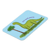 Niedlicher Happy Green Brontosaurus Dinosaurier Ca Magnet (Linke Seite)