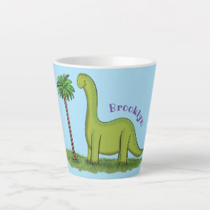 Niedlicher Happy Green Brontosaurus Dinosaurier Ca Milchtasse