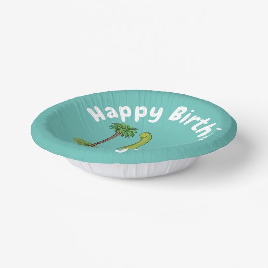 Niedlicher Happy Green Brontosaurus Dinosaurier Ca Pappteller (Gewinkelt)