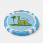 Niedlicher Happy Green Brontosaurus Dinosaurier Ca Pokerchips (Einzeln)