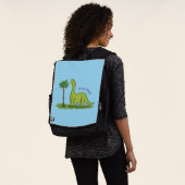 Niedlicher Happy Green Brontosaurus Dinosaurier Ca Rucksack (Ausgewaschen)