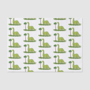 Niedlicher Happy Green Brontosaurus Dinosaurier Ca Seidenpapier
