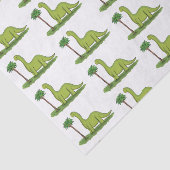 Niedlicher Happy Green Brontosaurus Dinosaurier Ca Seidenpapier (Ausschnitt)