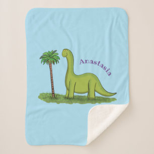 Niedlicher Happy Green Brontosaurus Dinosaurier Ca Sherpadecke