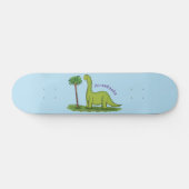 Niedlicher Happy Green Brontosaurus Dinosaurier Ca Skateboard (Horizontal)