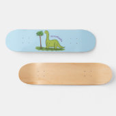 Niedlicher Happy Green Brontosaurus Dinosaurier Ca Skateboard (Horizontal)