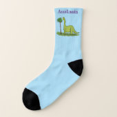 Niedlicher Happy Green Brontosaurus Dinosaurier Ca Socken (Links - Außen)