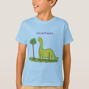 Niedlicher Happy Green Brontosaurus Dinosaurier Ca T-Shirt