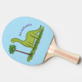 Niedlicher Happy Green Brontosaurus Dinosaurier Ca Tischtennis Schläger (Seitenansicht)