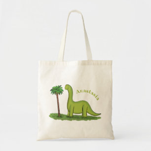Niedlicher Happy Green Brontosaurus Dinosaurier Ca Tragetasche