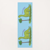 Niedlicher Happy Green Brontosaurus Dinosaurier Ca Yogamatte (Vorderseite)