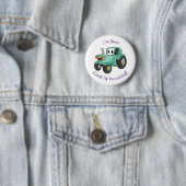 Niedlicher Happy Green Traktor Cartoon Button (Beispiel)