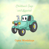 Niedlicher Happy Green Traktor Cartoon Fensteraufkleber (Blatt 3)