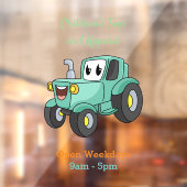 Niedlicher Happy Green Traktor Cartoon Fensteraufkleber (Blatt 2)