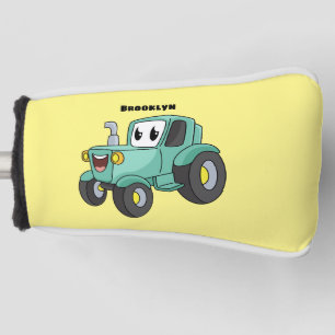 Niedlicher Happy Green Traktor Cartoon Golf Headcover