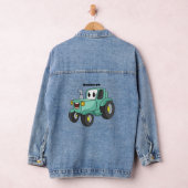 Niedlicher Happy Green Traktor Cartoon Jeansjacke (Hangar)