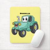 Niedlicher Happy Green Traktor Cartoon Mousepad (Mit Mouse)