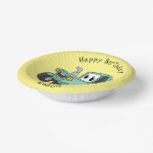 Niedlicher Happy Green Traktor Cartoon Pappteller (Gewinkelt)