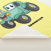 Niedlicher Happy Green Traktor Cartoon Sherpadecke (3/4)
