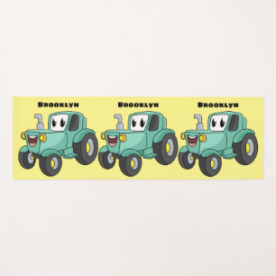 Niedlicher Happy Green Traktor Cartoon Yogamatte