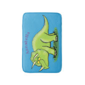 Niedlicher Happy Green Triceratops Dinosaurier Car Badematte (Vorderseite Vertikal)
