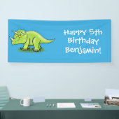 Niedlicher Happy Green Triceratops Dinosaurier Car Banner (Messe)