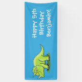 Niedlicher Happy Green Triceratops Dinosaurier Car Banner (Vertikal)