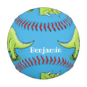 Niedlicher Happy Green Triceratops Dinosaurier Car Baseball (Rückseite)