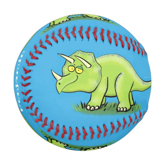 Niedlicher Happy Green Triceratops Dinosaurier Car Baseball (Vorderseite Links)