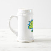 Niedlicher Happy Green Triceratops Dinosaurier Car Bierglas (Links)