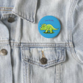 Niedlicher Happy Green Triceratops Dinosaurier Car Button (Beispiel)