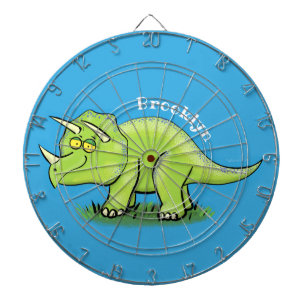 Niedlicher Happy Green Triceratops Dinosaurier Car Dartscheibe