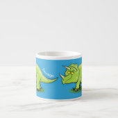Niedlicher Happy Green Triceratops Dinosaurier Car Espressotasse (Vorderseite)