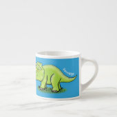 Niedlicher Happy Green Triceratops Dinosaurier Car Espressotasse (Rechts)