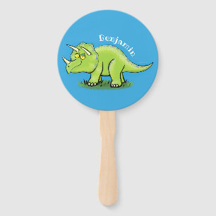 Niedlicher Happy Green Triceratops Dinosaurier Car Fächer