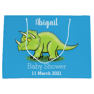 Niedlicher Happy Green Triceratops Dinosaurier Car Große Geschenktüte