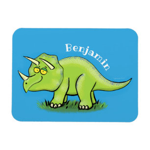 Niedlicher Happy Green Triceratops Dinosaurier Car Magnet