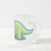 Niedlicher Happy Green Triceratops Dinosaurier Car Mattglastasse (VorderseiteRechts)