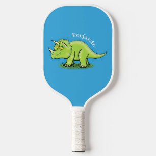 Niedlicher Happy Green Triceratops Dinosaurier Car Pickleball Schläger