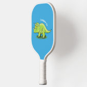 Niedlicher Happy Green Triceratops Dinosaurier Car Pickleball Schläger (Links)
