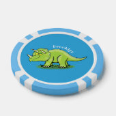 Niedlicher Happy Green Triceratops Dinosaurier Car Pokerchips (Einzeln)