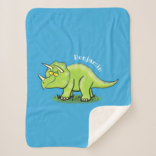 Niedlicher Happy Green Triceratops Dinosaurier Car Sherpadecke