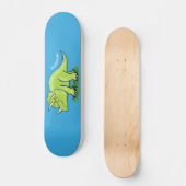 Niedlicher Happy Green Triceratops Dinosaurier Car Skateboard (Vorderseite)
